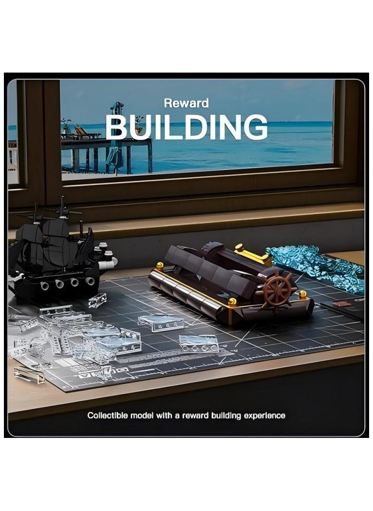 mould king 10070 Corsair Ship Bottle Building toys, Small boat set，Black Pearl Sailboat Clip building sets,  Drifting bottle Collector boat models, children's construction toys,  Adults, boys, girls, birthdays, Children's Day gifts  (778 pieces) 8+  - Image 3