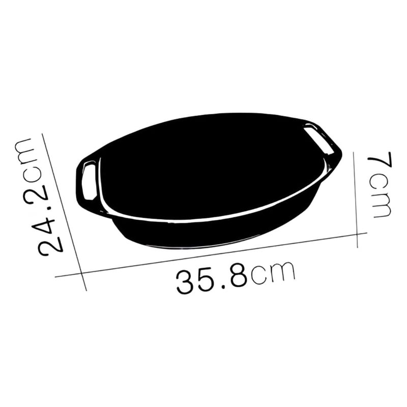 Marinex Medium Oval Glass Roaster with Handle 3.2L – Durable Heat-Resistant Bakeware Dish  - Clear - Image 2