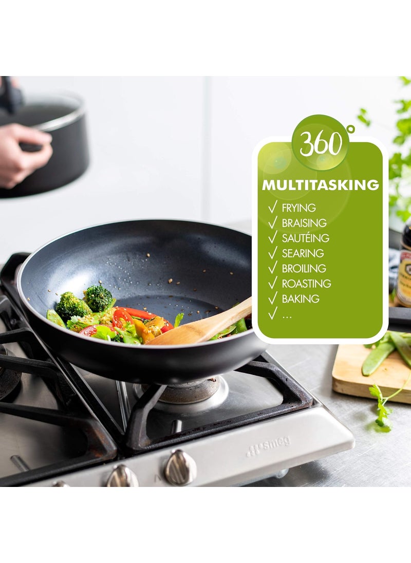 Greenpan - GreenPan Memphis Nonstick Frying Pan Healthy Ceramic, Black (28 CM) - Image 1