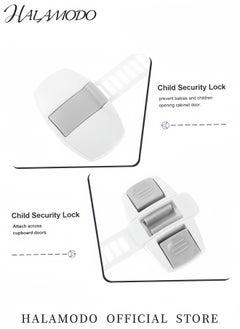 HALAMODO Child Safety Cabinet Locks Baby Proofing Drawer Latches Cupboard Straps & Fridge Locks with Strong Adhesive No-Drill Adjustable Latch System for Doors Appliances Toilet & More  - Image 2