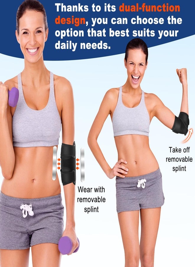 DLMDLM Elbow Brace for Cubital Tunnel Syndrome, Adjustable Night Splint with 2 Removable Metal Splints - Image 3