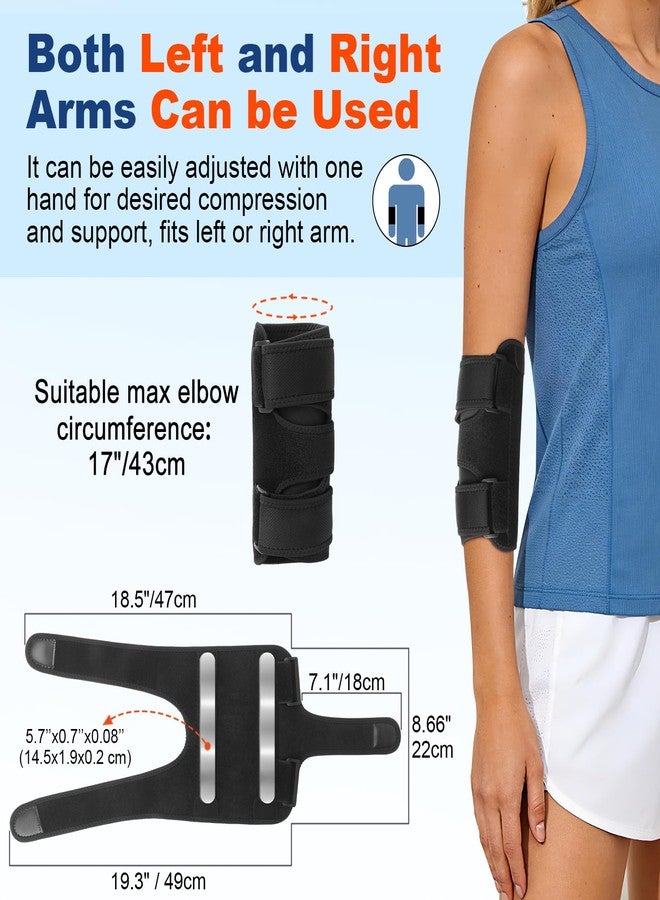 DLMDLM Elbow Brace for Cubital Tunnel Syndrome, Adjustable Night Splint with 2 Removable Metal Splints - Image 4