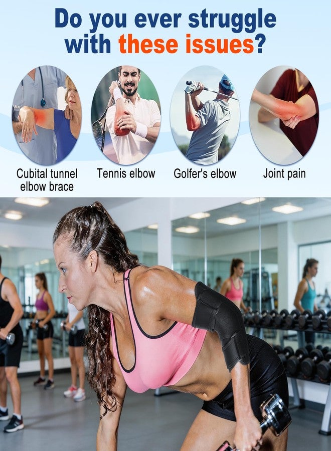 DLMDLM Elbow Brace for Cubital Tunnel Syndrome, Adjustable Night Splint with 2 Removable Metal Splints - Image 5