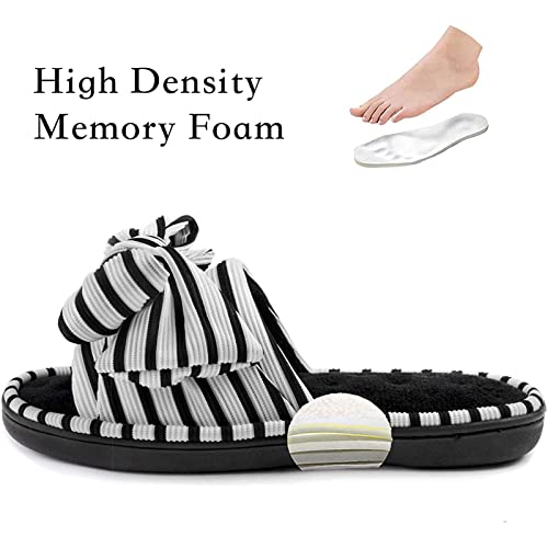 ULTRAIDEAS Women's Eurytides Slide Slippers Memory Foam House Shoes, Black, 5-6 - Image 3