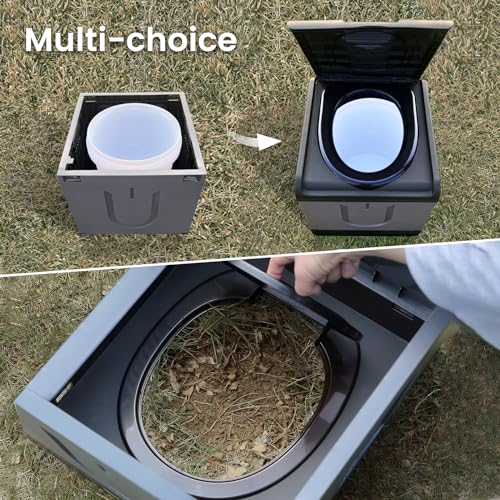 TRIPTIPS Portable Potty for Camping - Extra Large Folding Travel Toilet for Adults, Car, Camp, Boat, Hiking, Long Trips, Beach (Square) - Image 4