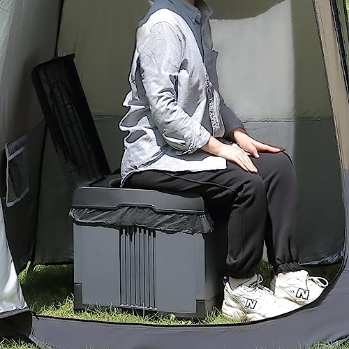 TRIPTIPS Portable Potty for Camping - Extra Large Folding Travel Toilet for Adults, Car, Camp, Boat, Hiking, Long Trips, Beach (Square) - Image 2