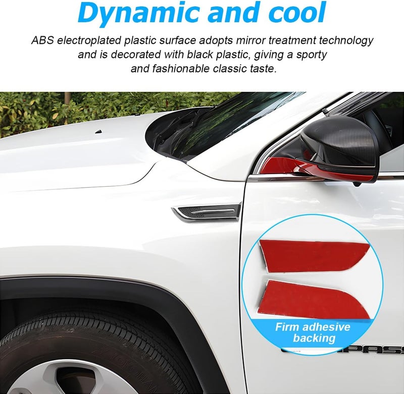 JNNJ 2 Pieces Air Flow Fender Cover Side Decoration, Exterior Bonnet Outlet Air Vent Cover, Decorative Car Side Vents, Car Accessories Leakproof sealed - Image 4