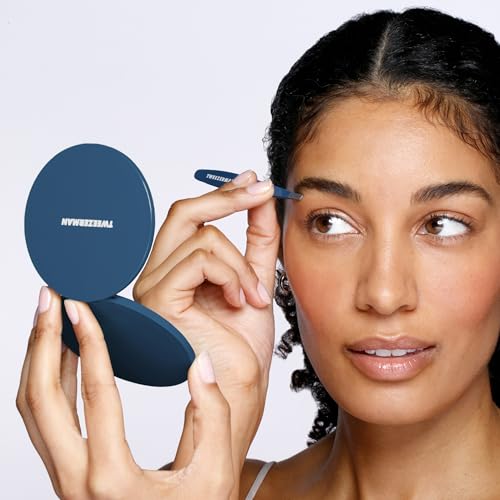 Tweezerman Brow Grooming Set Compact Mirror Slant Tweezer and Travel Tweezerette for Women and Men - Image 3