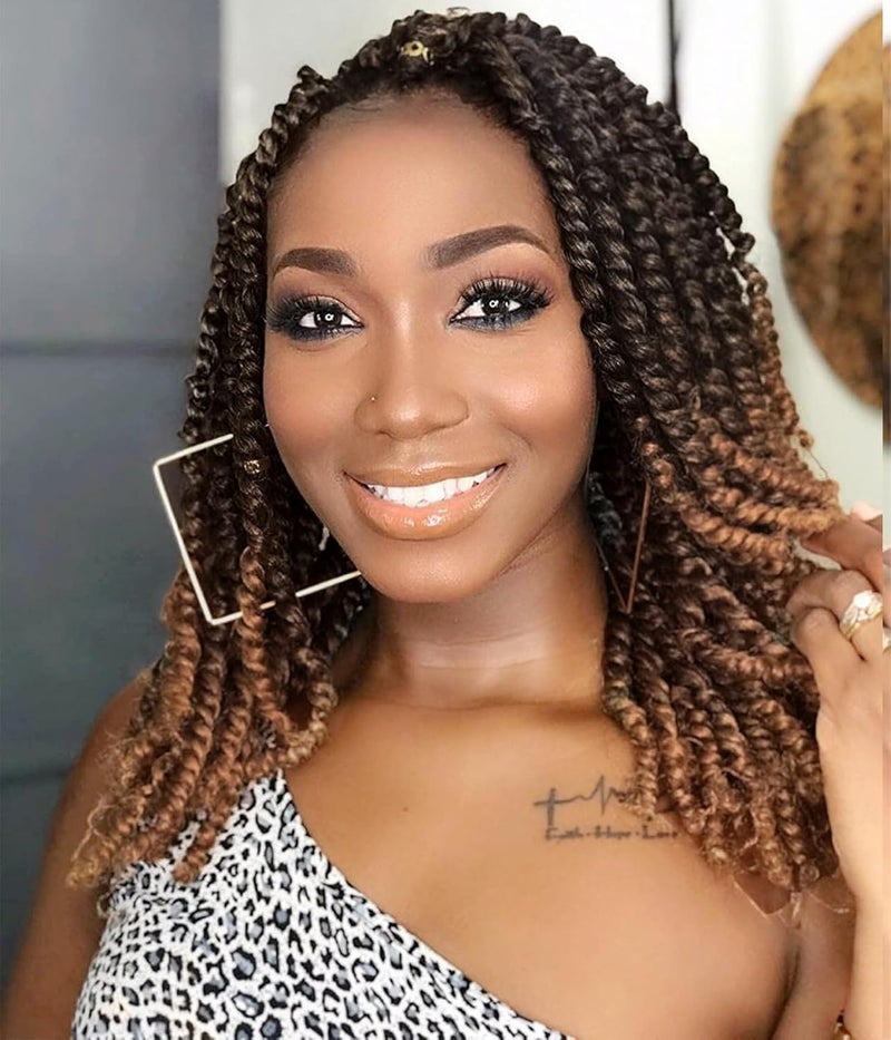 Passion Twist Hair 12 Inch 8 Packs Pre Twisted Passion Twist Crochet Hair For Black Women Pre Looped Passion Twist Curly Crochet Hair Short Crochet Passion Twist Hair 12 Inch Pack of 8 T30