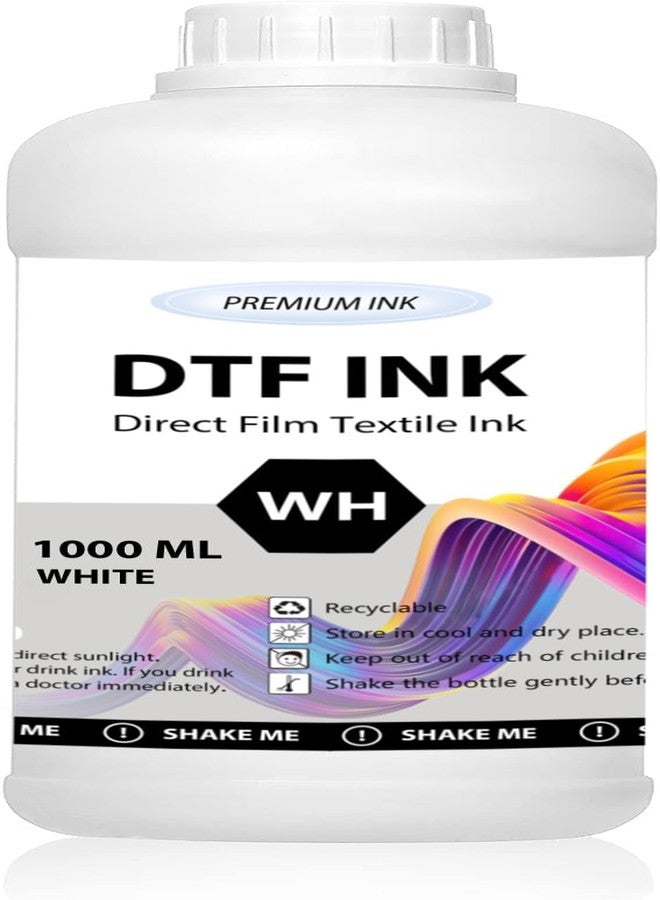 Kminoteh DTF White Ink - 1000ML DTF Transfer Ink for PET Film, Premium Pigment Ink Refill for P600 P800 DX5 DX7 R1390 XP600 i3200 4720 5113 Printers, High Fluidity & Coverage (33.8oz, White) - Image 1