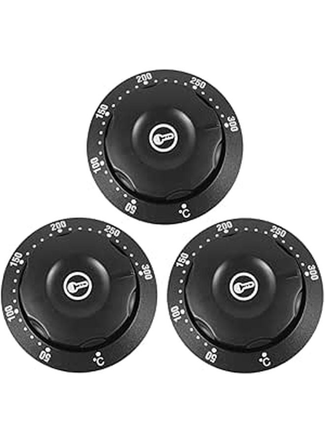 3Pcs Black Oven Control Knob Covers Replacement Protector Easy to Clean for Thermostat Water Heater Fryer - Image 1