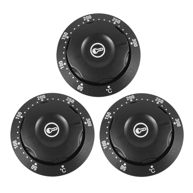 3Pcs Black Oven Control Knob Covers Replacement Protector Easy to Clean for Thermostat Water Heater Fryer - Image 2