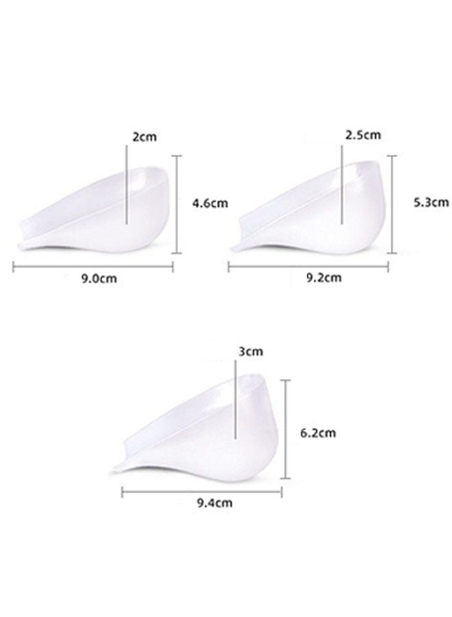 3-Pairs Unisex Invisible Height Increase Insoles, Silicone Heel Protector Shoe Lift Heel Pads Height Increase Insole In Socks (2cm&2.5cm&3cm) - Image 2