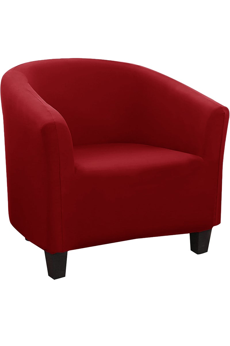 غطاء كرسي نادي مطاطي أحمر، أغطية كراسي أسطوانية من الإسباندكس، أغطية كراسي بذراعين مطبوعة لغرفة المعيشة