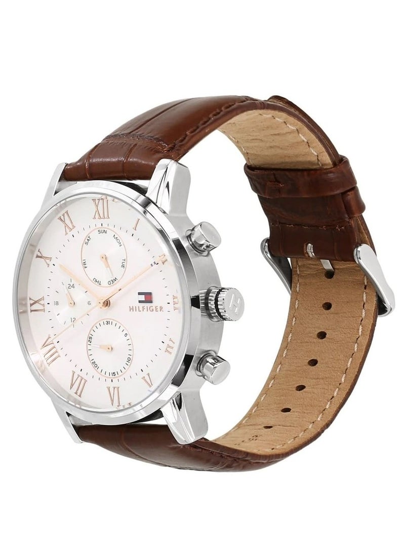 TOMMY HILFIGER - TOMMY HILFIGER Men’s Leather Analog Buckle Watch 1791400 - Image 1