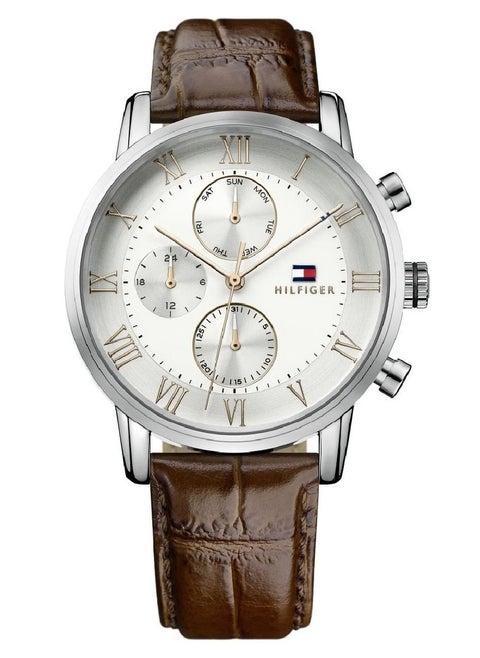 TOMMY HILFIGER Men’s Leather Analog Buckle Watch 1791400