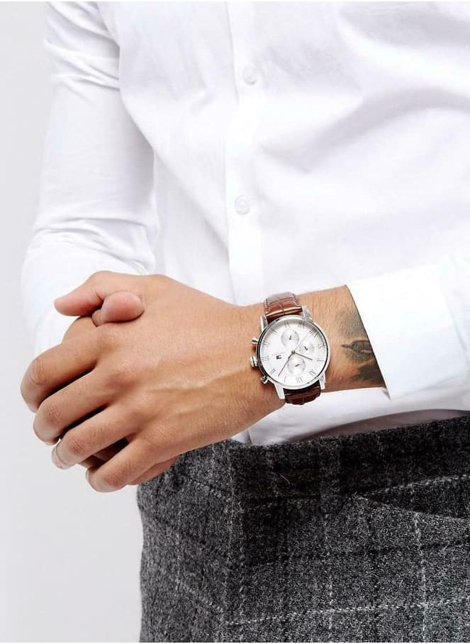 TOMMY HILFIGER - TOMMY HILFIGER Men’s Leather Analog Buckle Watch 1791400 - Image 1
