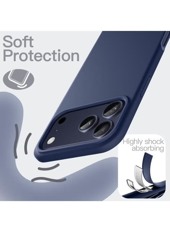 iPhone 17 Pro Max Liquid Silicone Case | Shockproof Anti-Scratch Soft Touch Protective Cover | Full-Body Slim Fit Back Case with Microfiber Lining for iPhone 17 Pro Max | Durable Non-Slip Silicone Case