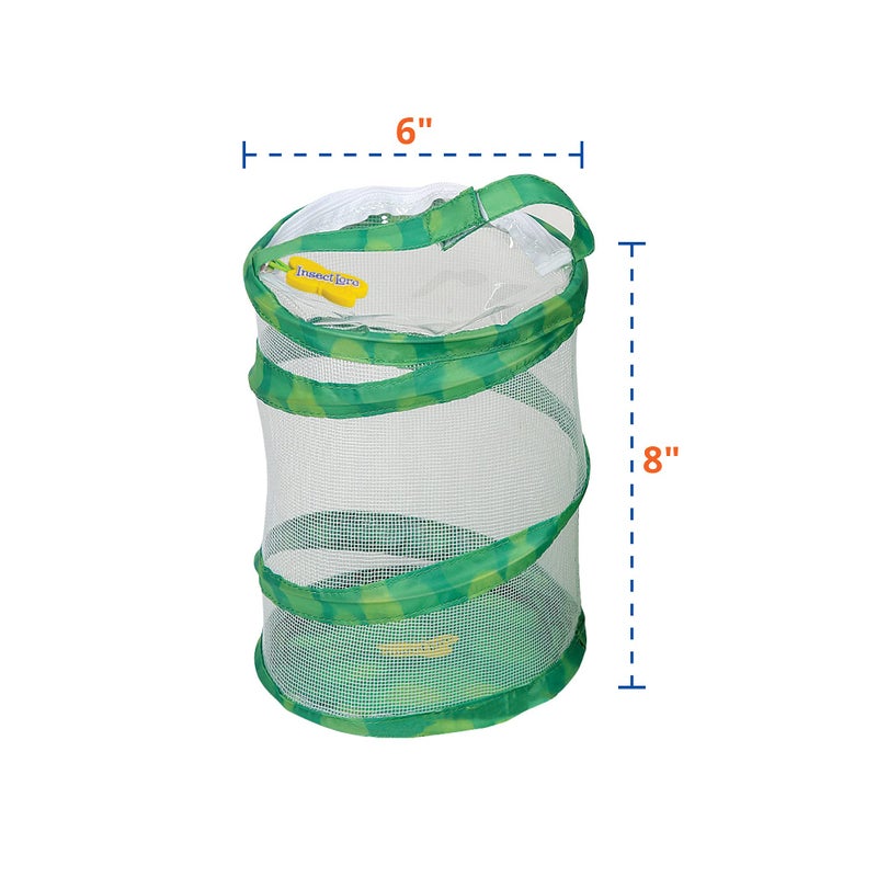 Insect Lore Mini Butterfly Habitat | Clear Mesh, Zipper, 8â€ Tall | Pop Up Folds Flat | Habitat for Most Insects - Image 3