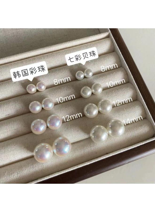 New Fashion Fever Blogger Silver Needle Pearl Stud Earrings Vintage Mabei Pearl Mosquito Coil Ear Clip Earrings For Women 