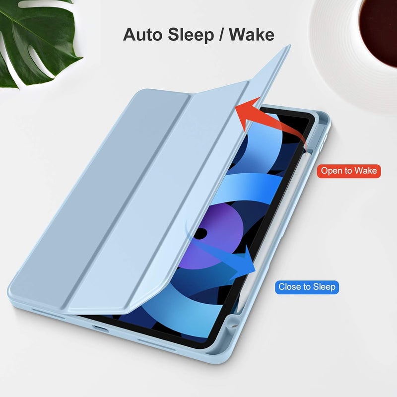 Akkerds Compatible with iPad Air 11 Inch Case 7th/6th Generation (M3/M2) 2025/2024, for iPad Air 5th/4th Generation Case 10.9 Inch 2022/2020 with Pencil Holder[Auto Sleep/Wake], Sky Blue - Image 5