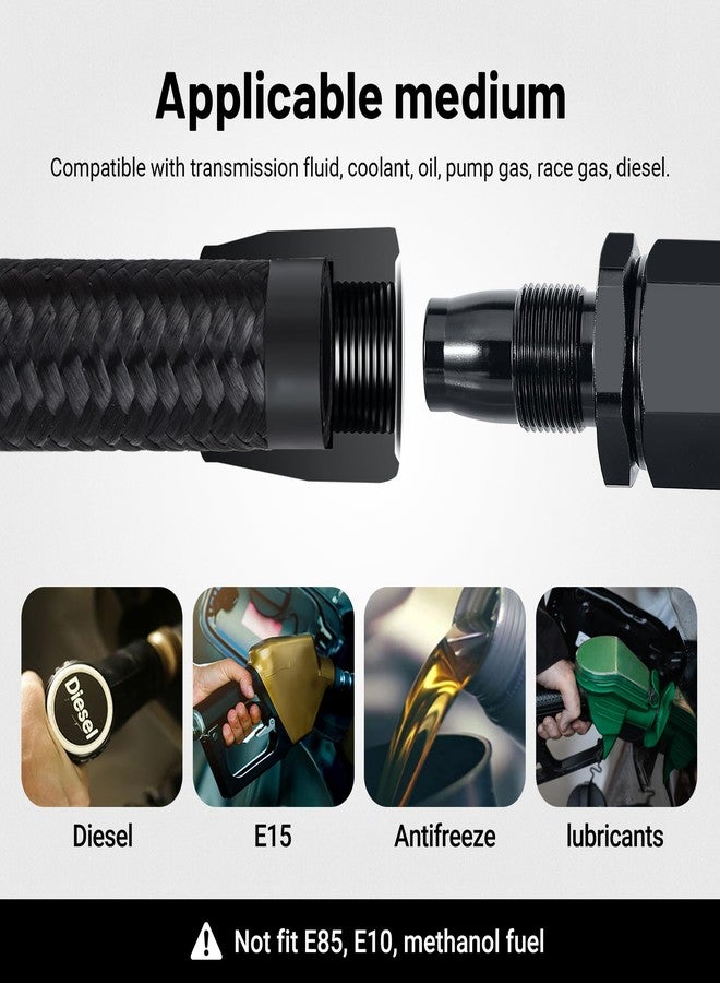 EVIL ENERGY 6AN Fuel Line Kit, 6AN Nylon Braided Fuel Line Hose Fitting Kit CPE 20FT Black - Image 5