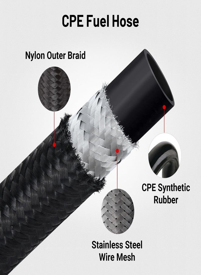 EVIL ENERGY 6AN Fuel Line Kit, 6AN Nylon Braided Fuel Line Hose Fitting Kit CPE 20FT Black - Image 4