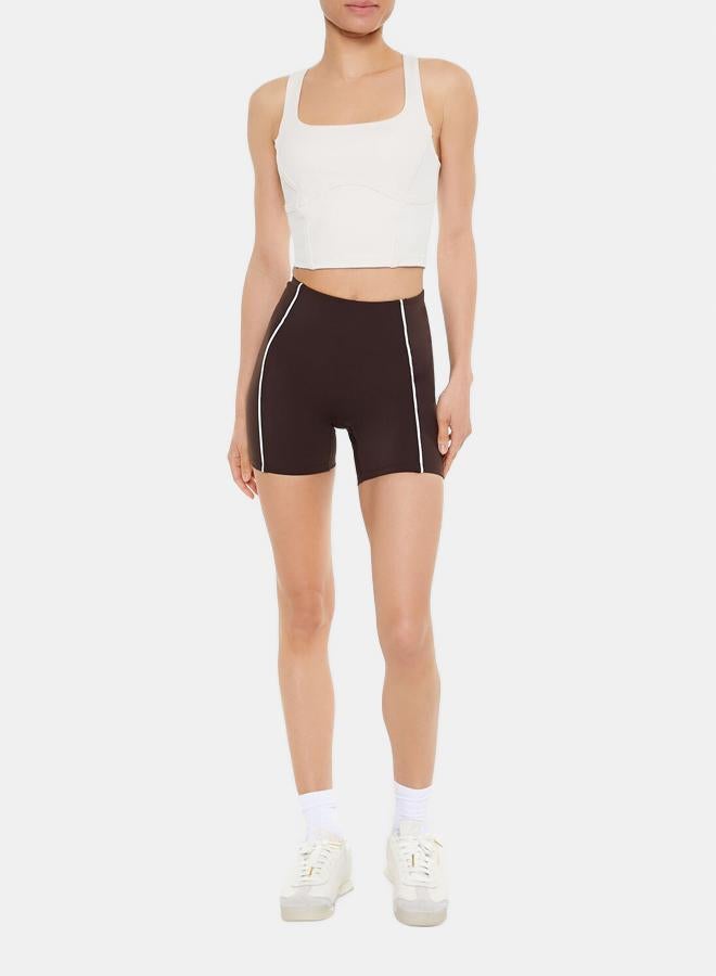 FOREVER 21 Active Piped-Trim Biker Shorts - Image 1