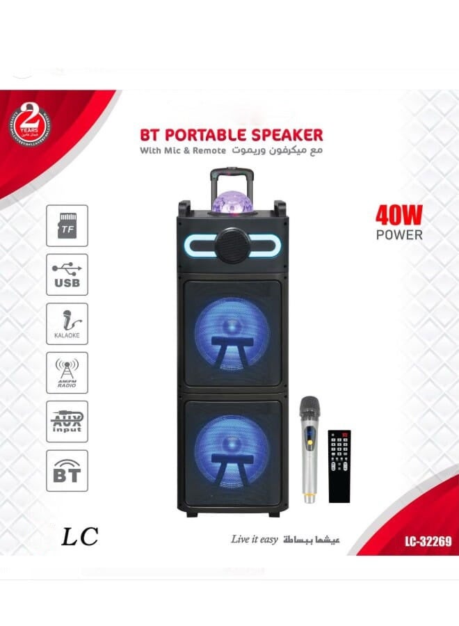 ال سي سبيكر محمول بلوتوث 40 واط مع مايكريموت - Image 2