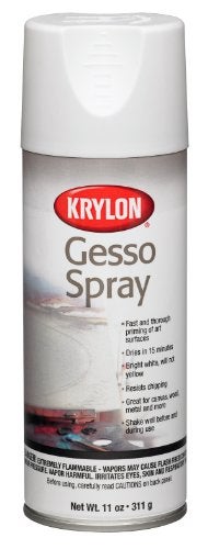 Krylon Gesso Spray Paint Primer, 11 oz, Bright White - Image 1