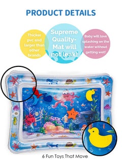 GROIC Inflatable Tummy Time Mat Play Mat Premium Baby Water Mat for Infants Toddlers is Neutral Funny Play Activity Center for Stimulation Growth Sensory Development as Baby Girl Boy Toys  - Image 2