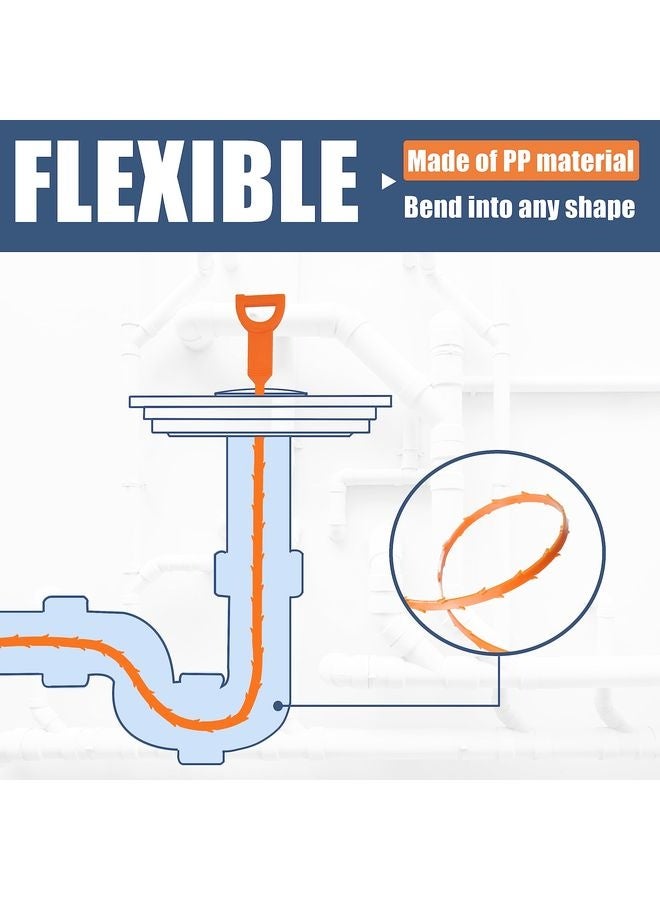 هومستر 35.5 بوصة مزيل مدخنة التصريف (1 قطعة)، 25 بوصة مزيل شعر الأفعى (6 قطع) وفرشاة التنظيف (2 قطع)، أداة ماسك الشعر لتنظيف مثقاب التصريف للمرحاض، حوض المطبخ، حوض الحمام، المجاري، 9 حزمة - Image 5