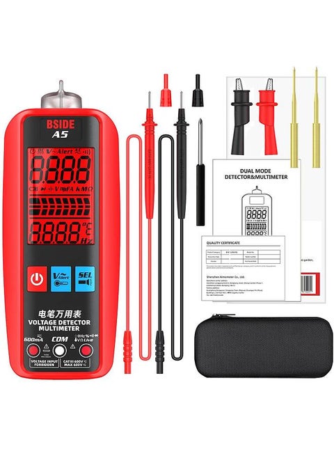 BSIDE Digital Smart Multimeter Measurement Test Meter Temp Detector Multitester 3-Results Display Current Tester VFC V-Alert Live Wire Capacitor Ohm Diode Hz Voltage Meter
