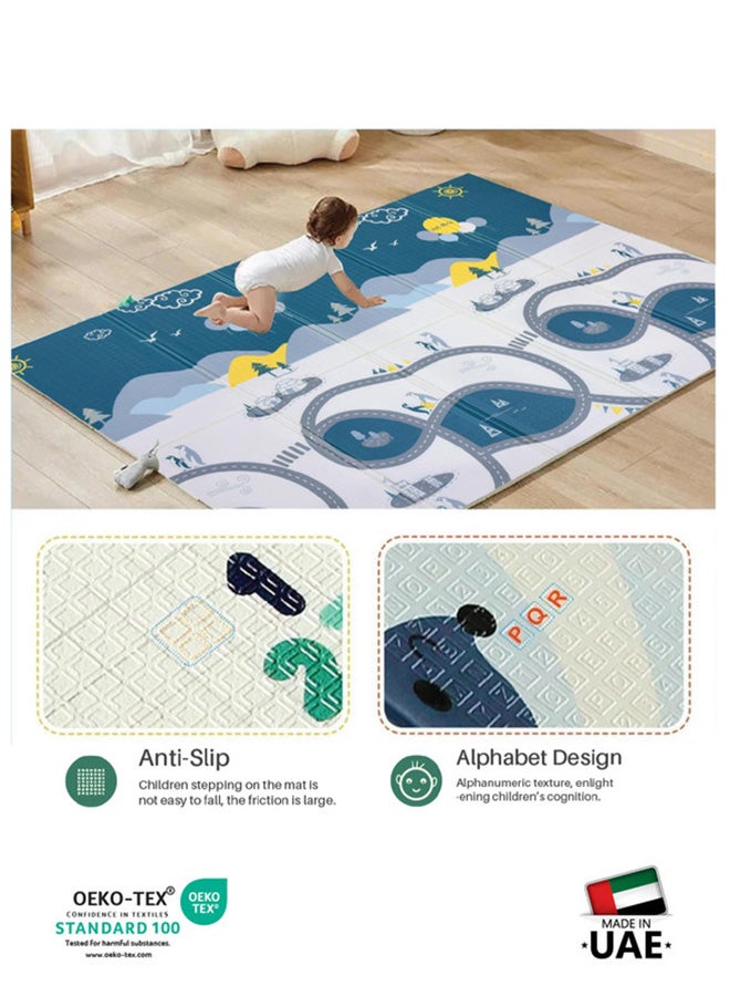 Cotton Home Baby Crawling Mat 200x180CM Large Reversible Waterproof, Non-Slip Play Mat with Penguin Design - Image 3