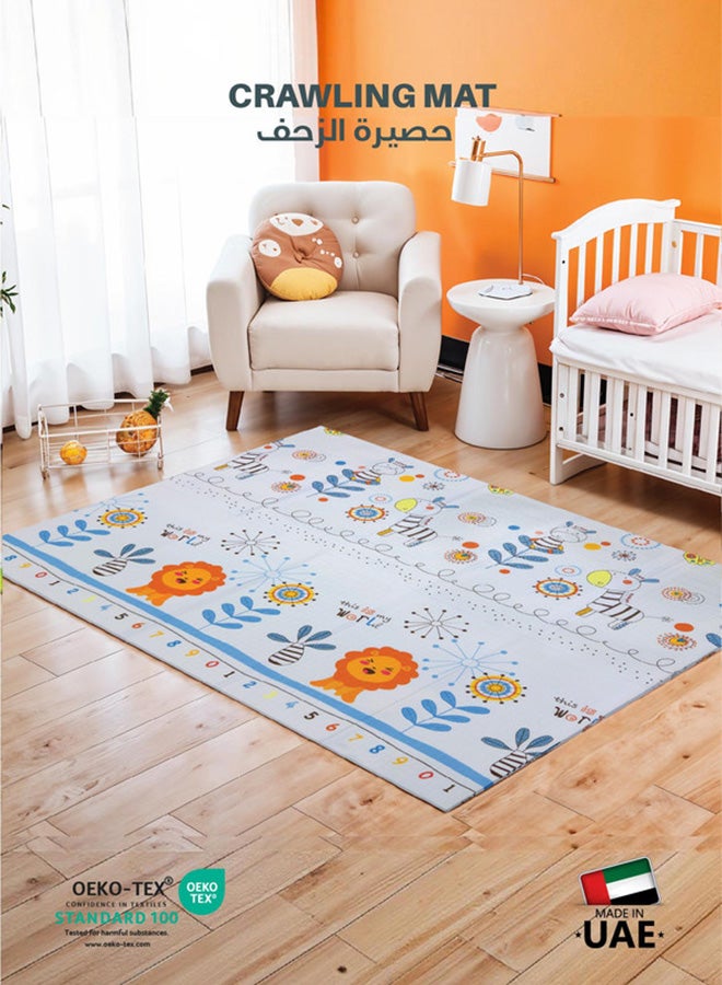 Cotton Home Baby Crawling Mat 200x180CM Large Reversible Waterproof, Non-Slip Play Mat with Penguin Design - Image 1
