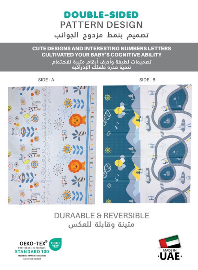 Cotton Home Baby Crawling Mat 200x180CM Large Reversible Waterproof, Non-Slip Play Mat with Penguin Design - Image 5