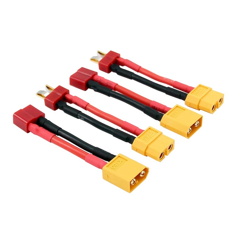 OliRC 4pcs XT60 XT60 to TPlug Style Male Female Connector Adapter with 14awg 5cm WireC184 - Image 2