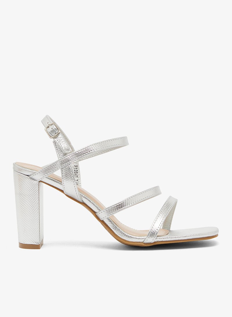 جينجر صندل بكعب عريض بأشرطة متعددة - Image 1