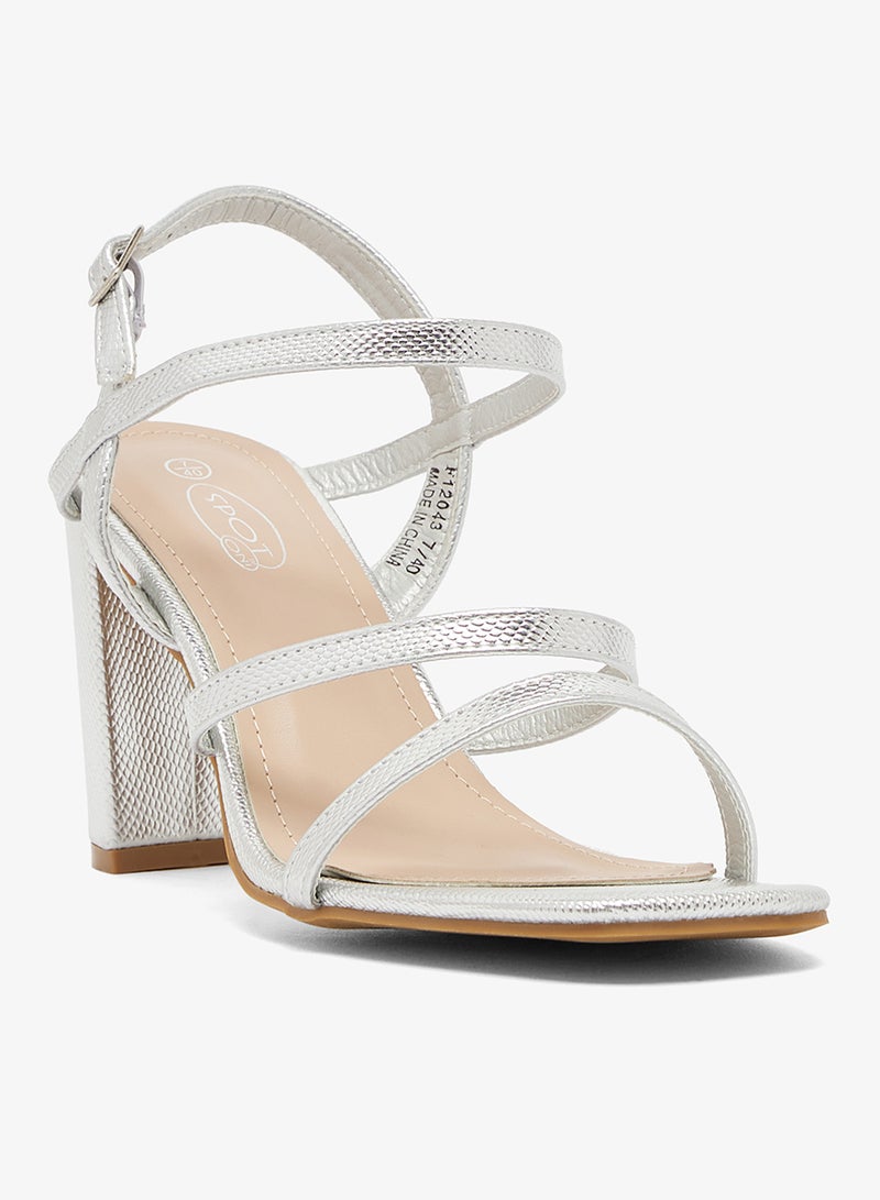 جينجر صندل بكعب عريض بأشرطة متعددة - Image 2