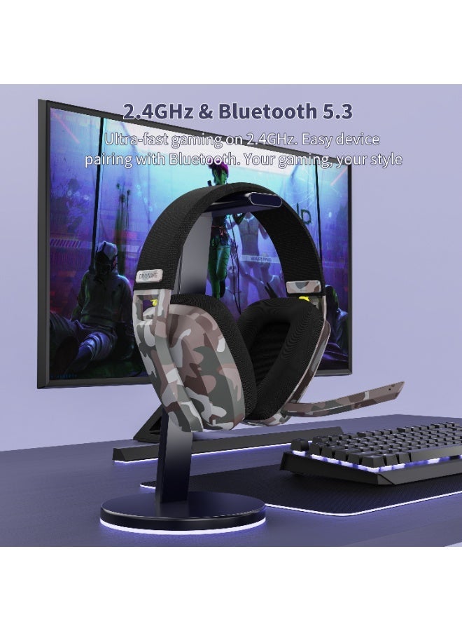 BINNUNE BW06 Bluetooth/Wireless Gaming Headset with Noise Cancelling Mic for PS4, PS5, PC, Mac,Playstation 4 5, Laptop，Computer - Image 3