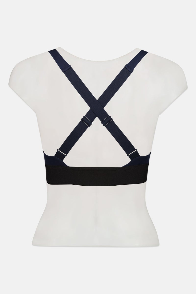 bebe Women Brand Logo Padded Bralette, Navy Blue - Image 2