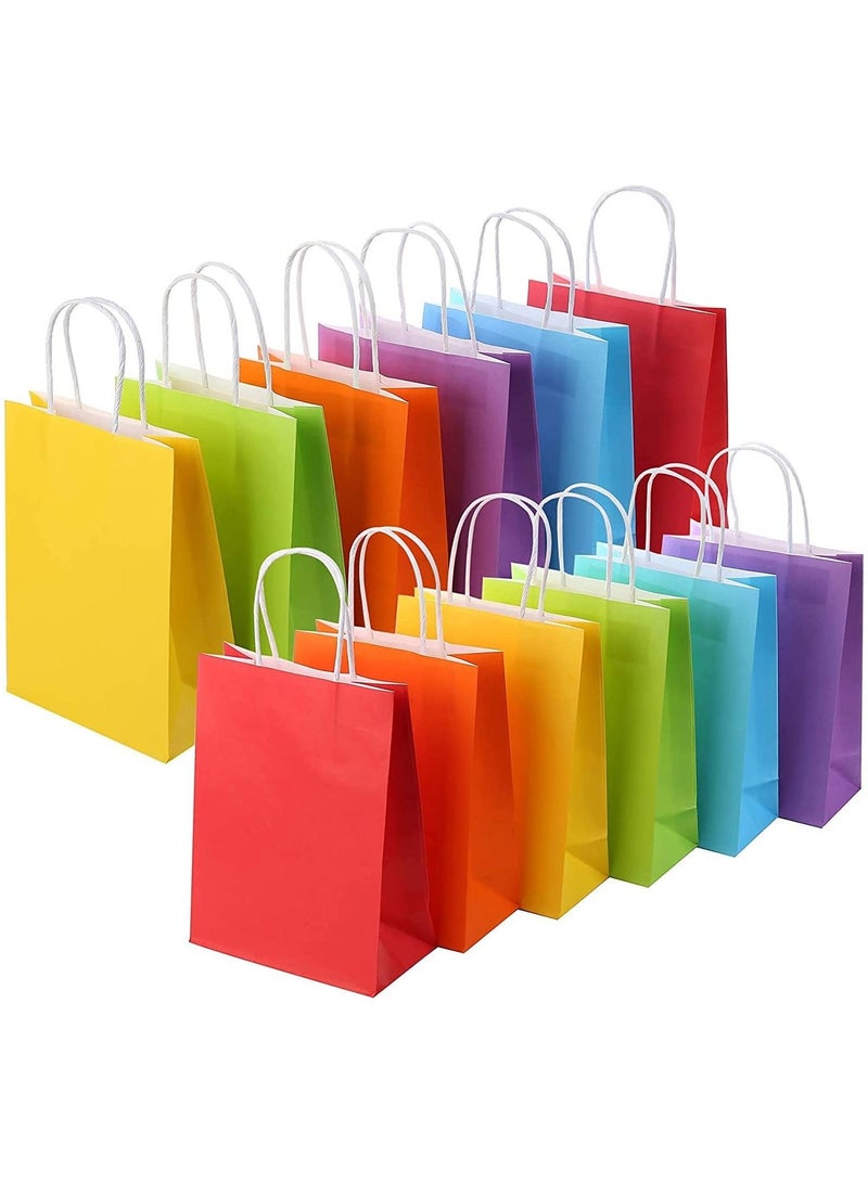 Kraft Paper Bag Multi colorTwisted Handle 26x33x12 cm Paper Party Bags Hen Party Bags Kraft Paper Bag Bride Birthday Gift Bag Wedding Celebrations Bags for Party Favors - 12 Pieces. - Image 1