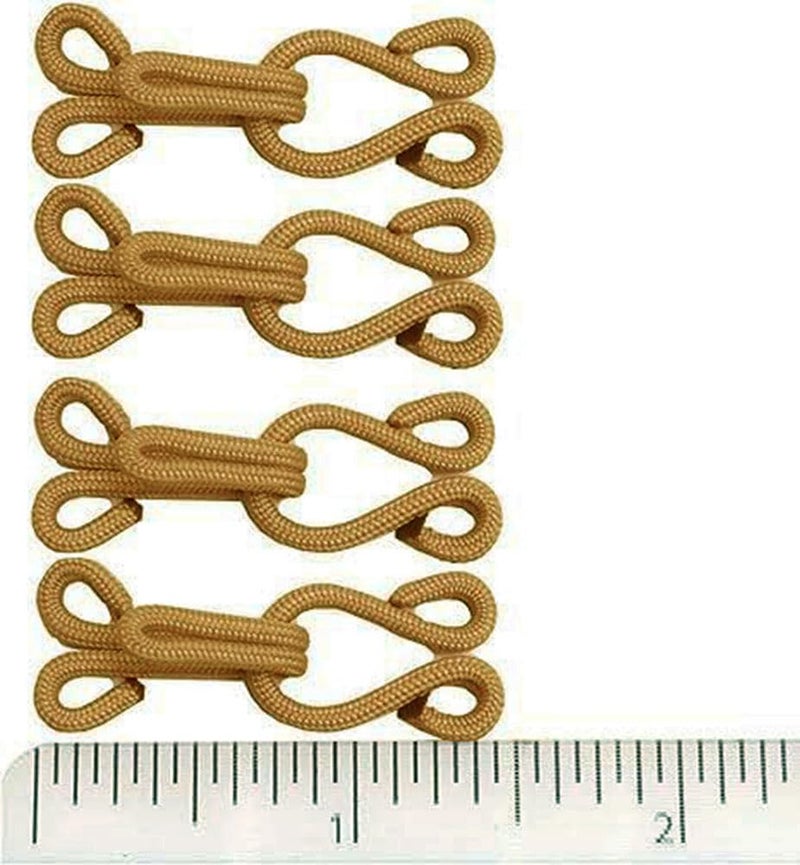 Secret for Longevity 4 x Caramel Brown Camel Tan Large Covered Hooks & Eye Sewing Closure for Fur Coat Jacket Cape Stole Bracelet Jewelry Books Crafts and More - Image 4