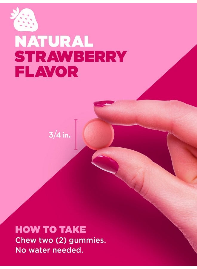 PINK Hair Skin Nails Gummies; 60 Count; Plus Collagen; Nongmo & Gluten Free Vitamins For Women; Strawberry Flavor - Image 4