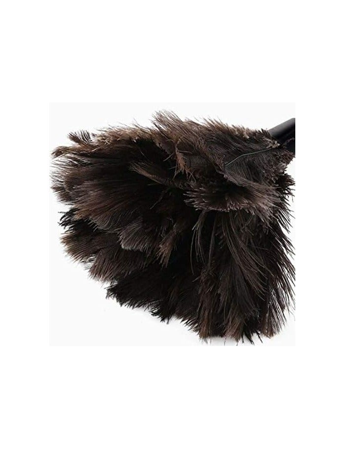 Loquat Anti-Static Feather Fur Brush Duster Dust Cleaning Tool with Wooden Handle Household - Image 2