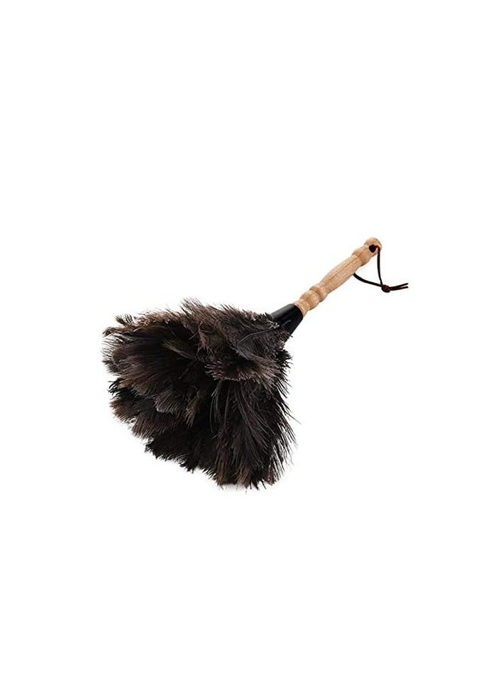 Loquat Anti-Static Feather Fur Brush Duster Dust Cleaning Tool with Wooden Handle Household - Image 3