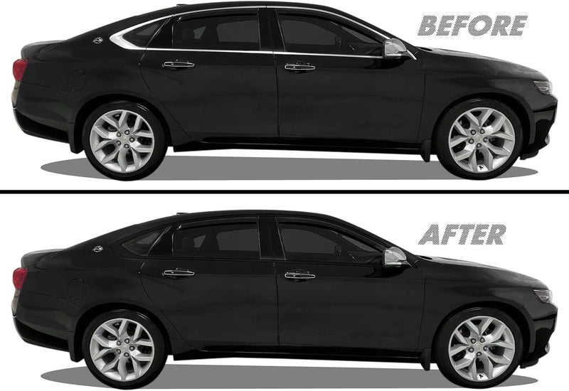 SlickMod Chrome Delete Blackout Vinyl Overlay for 2014-2020 Chevy Impala Window Trim (Gloss Black) - Image 1