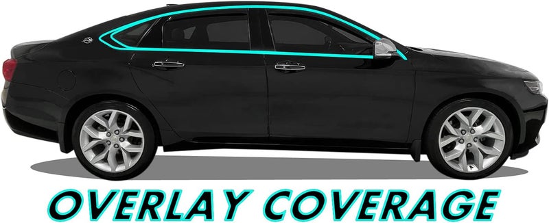 SlickMod Chrome Delete Blackout Vinyl Overlay for 2014-2020 Chevy Impala Window Trim (Gloss Black) - Image 2