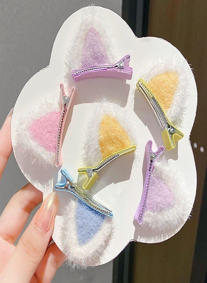 Rosojodg مشبك شعر وردي لطيف وبسيط بتصميم منقار بطة كرتوني، مناسب للفتيات والأطفال، على الطراز الكوري، إكسسوارات شعر، مشابك شعر نسائية، مشابك شعر على شكل أذن قطة - Image 3