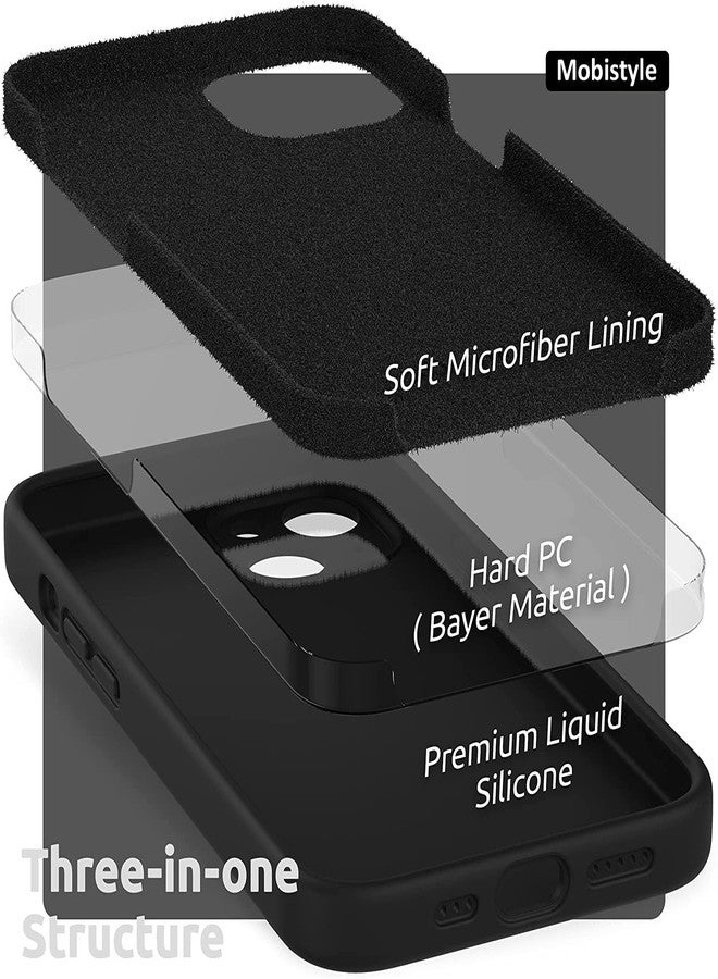 mobistyle Liquid Silicone Back Cover Case for iPhone 13 | Soft Micro-Fibre Lining Inside | Camera & Screen Protection | Shockproof Back Cover Case for iPhone 13 (Silicone, Black) - Image 3